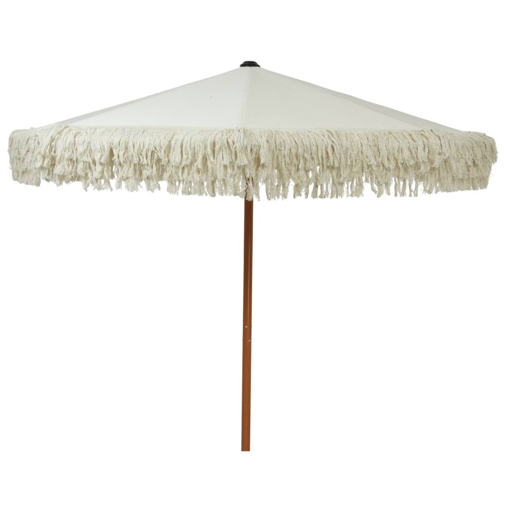 Cream Parasol With Triple Fringe By Ella James