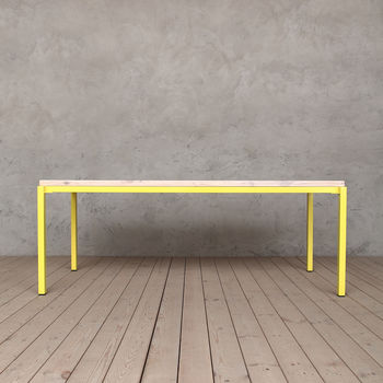 Itchen Ash Dining Table Neon Yellow Legs, 3 of 5