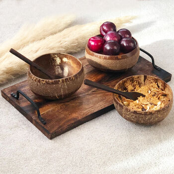 Eco Friendly Coconut Shell Bowls And Spoons, 3 of 6