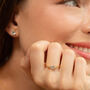 Sky Blue Topaz Five Stone Ring In Sterling Silver And Gold, thumbnail 8 of 12
