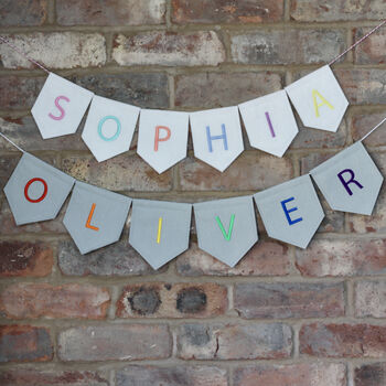 Personalised Embroidered Bunting Room Sign, 5 of 6