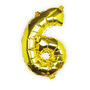 Individual Gold No Helium Number Party Balloon Six, thumbnail 2 of 3