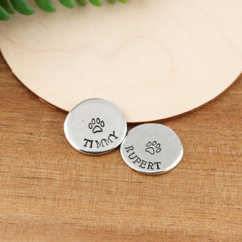 Personalised Paw Print Dog Lovers Pewter Pebble, 10 of 10