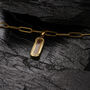 Gold Tiger Eye Pendant Necklace, Engraved Pendant Chains, thumbnail 6 of 12
