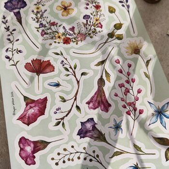 Watercolour Floral Vinyl Sticker Sheet, 2 of 5