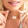 Sterling Silver Double Heart Personalised Name Necklace, thumbnail 2 of 12