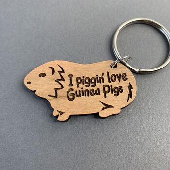 I Piggin Love Guinea Pigs Keyring. Can Be Personalised, 7 of 9