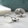 Engraved Initial Sterling Silver Cufflinks, thumbnail 7 of 7