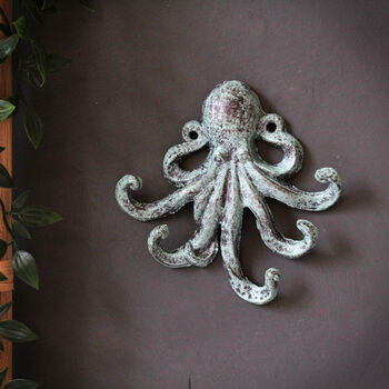 Oxidised Green Octopus Wall Hook, 4 of 4
