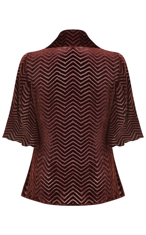 1940s Softly Tailored Tea Jacket In Deco Velvet Devoree By Nancy Mac