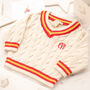 Personalised Baby Boy Cricket Jumper, thumbnail 5 of 12