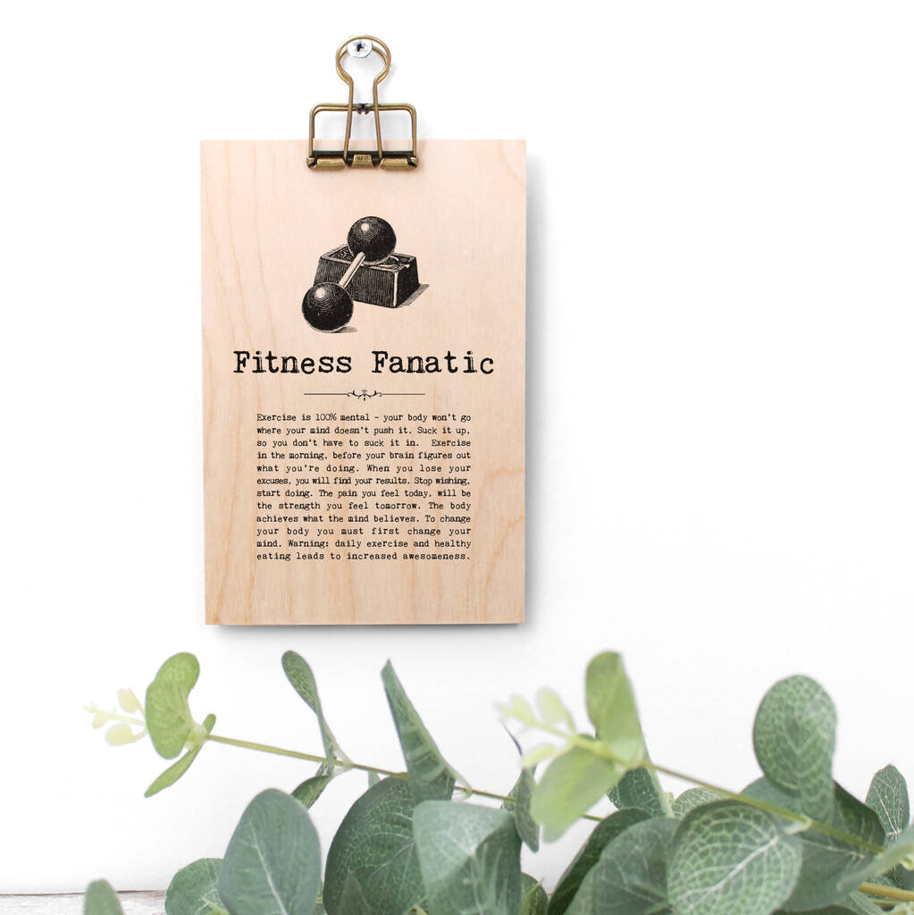 Fitness Gift Mini Wooden Sign With Hanger, 1 of 10