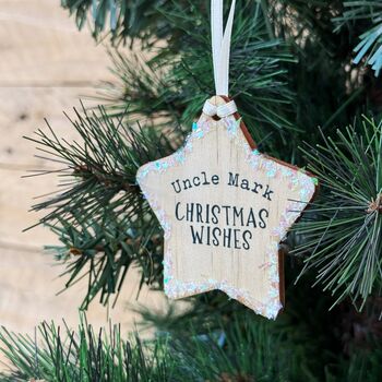 Personalised Wooden Star Bauble / Place Setting In One, 9 of 9