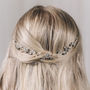 Crystal And Pearl Delicate Wedding Hair Vine Thea, thumbnail 4 of 10