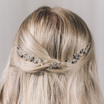 Crystal And Pearl Delicate Wedding Hair Vine Thea, 4 of 10