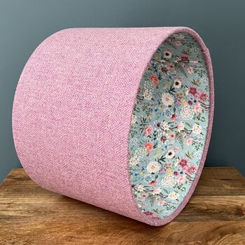 Constance Dog Rose Pink Tweed Floral Lined Lampshade, 5 of 9