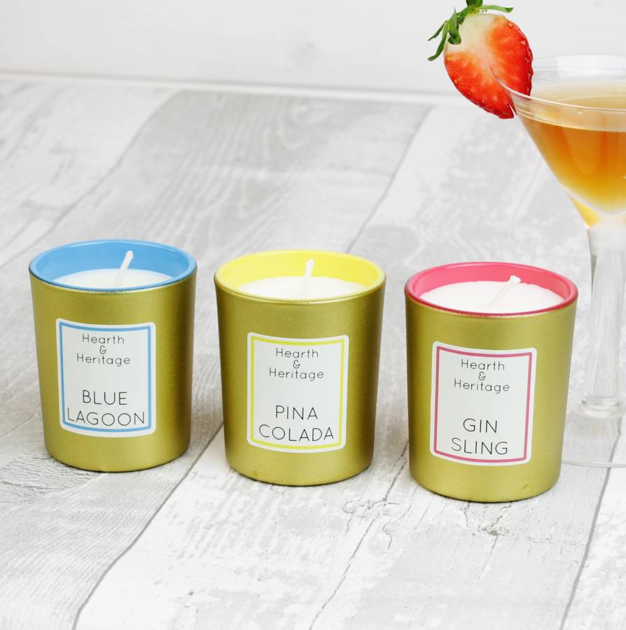 Blue Lagoon Cocktail Scented Candle Gift By Hearth & Heritage