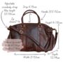 Leather Holdall Bag, Brown, thumbnail 6 of 6