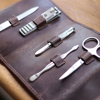 Engraved Leather Personalised Grooming Kit, 3 of 6