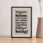 New Home 'Welcome To My House' Dracula Quote Print, thumbnail 1 of 5