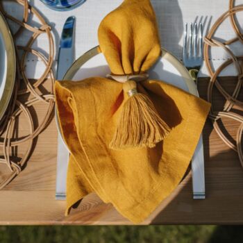Mustard Linen Napkins Set Of Two, 5 of 7