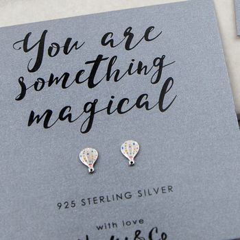 Hot Air Balloon Sterling Silver Earrings, 2 of 2