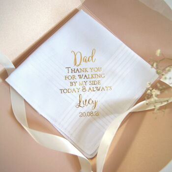 Personalised Father Of The Bride Thank You Handkerchief, 2 of 6