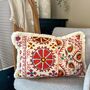 Oblong Silk Embroidered Suzani Cushion Multicoloured, thumbnail 8 of 11
