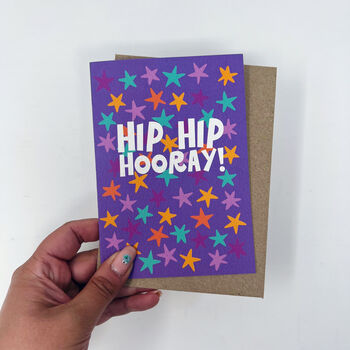 Colourful 'Hip Hip Hooray' Stars Card, 4 of 6