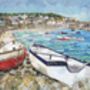 Mousehole Cornwall Upcycled Collage Greetings Card, thumbnail 2 of 3