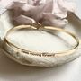 Keep Moving Forward Slim Brass Bangle, Encouragement Gift For Her, thumbnail 3 of 12