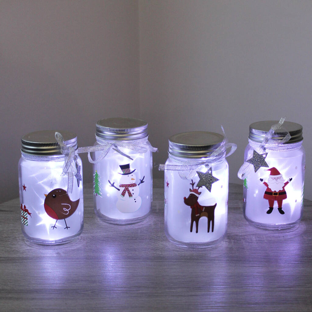 Christmas LED Glass Jars By Lime Tree London | notonthehighstreet.com