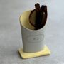 Personalised Recycled Leather Glasses Stand With Suede, thumbnail 3 of 12