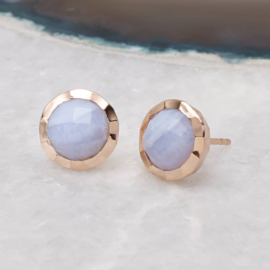 18ct gold vermeil gemstone stud earrings by sharon mills london