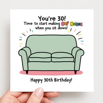 Oof Noises 30th Birthday Card, 2 of 2