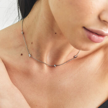Dainty Personalised Silver Cosmic Star Necklace, 5 of 10