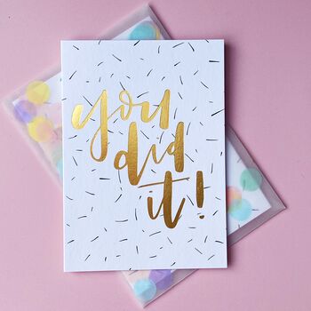 You Did It Celebration Card With Confetti Envelope, 2 of 4