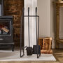 Black Three Piece Fireplace Companion Set, thumbnail 1 of 5