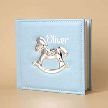 Personalised Baby Photo Album With Rocking Horse, 3 of 6