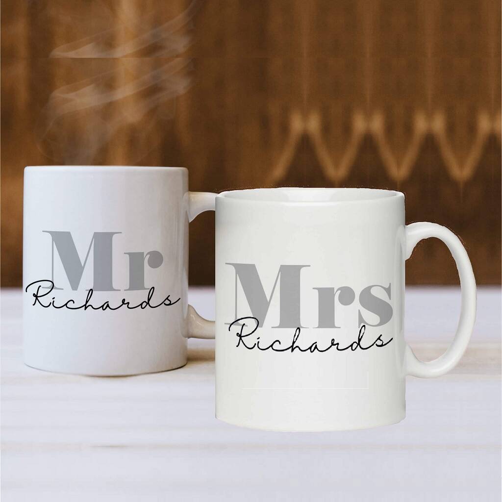 Ceramic Personalised Couple Mugs By British and Bespoke