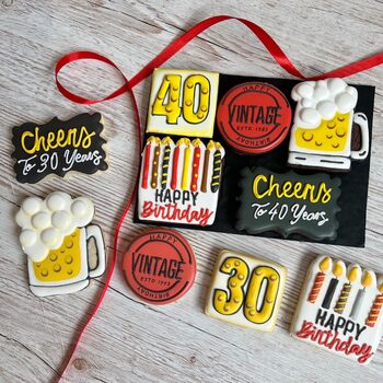 Personalised Milestone Birthday Biscuit Gift For Him, 5 of 11