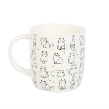 White Happy Cat Print Mug, 2 of 3