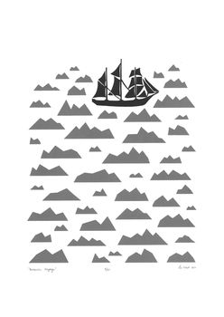Antarctic Voyage Screen Print In Graphite Grey, 5 of 5
