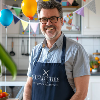 Personalised Birthday Gift, Head Chef Apron For Him, 2 of 12