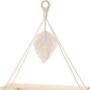 Macrame Cotton Rope With Leaf Wall Hanging Shelf, thumbnail 6 of 8