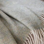 Pale Sage Green Herringbone Wool Throw, thumbnail 5 of 5