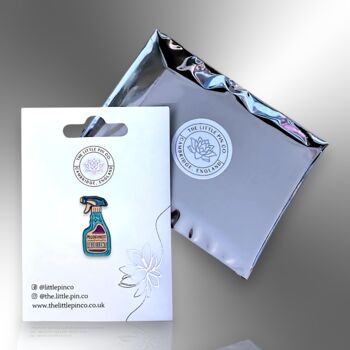 Misogynist Repellent Detergent Shaped Spray, Feminist Enamel Lapel Pin, 5 of 8