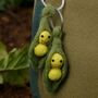 Handmade Felt Peas In A Pod Keyring Set Of Two, thumbnail 1 of 4