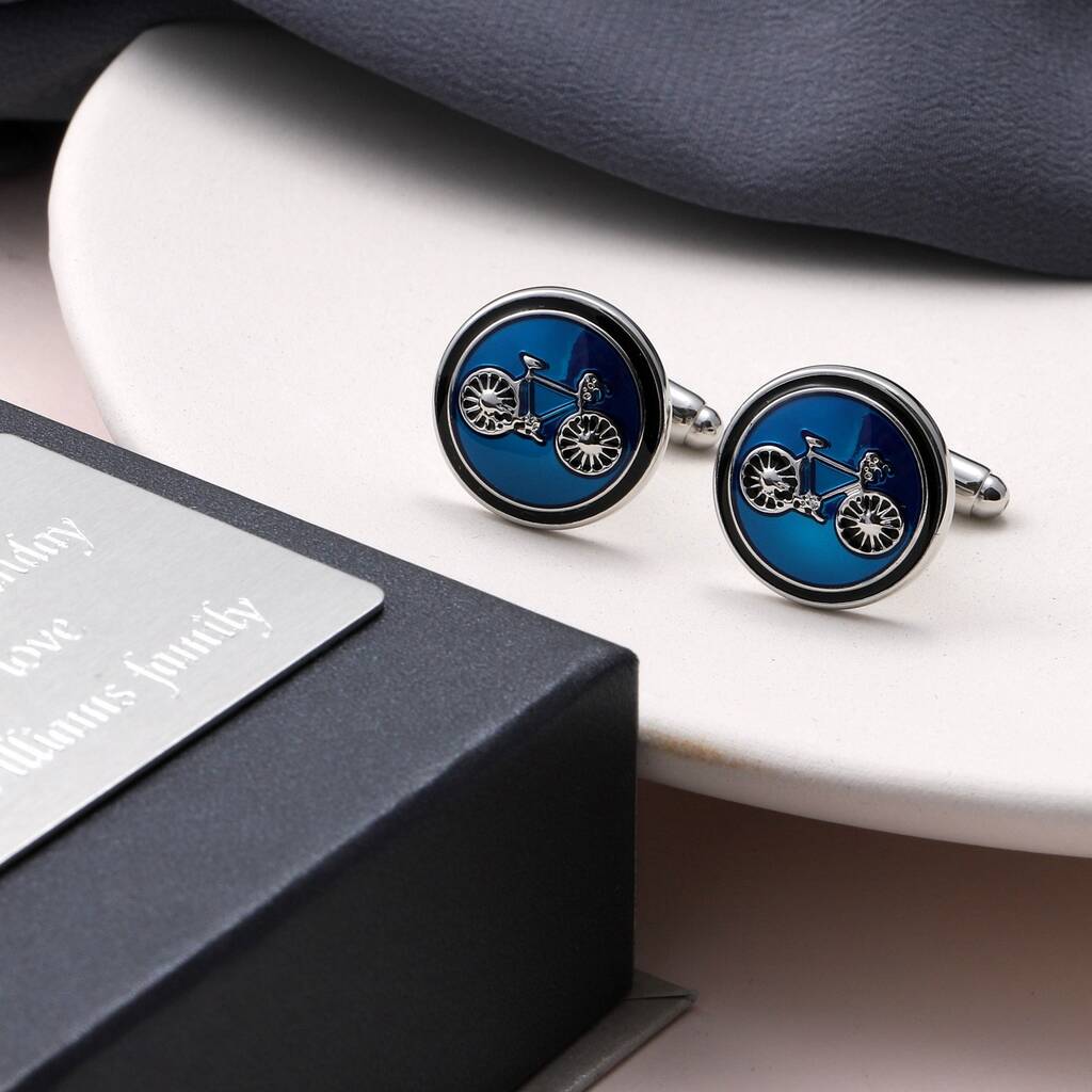 Stylish Hand Painted Bicycle Cufflinks, 1 of 6