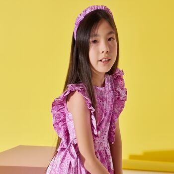 Pinko Girls Cotton Dress With Matching Hairband, 3 of 7